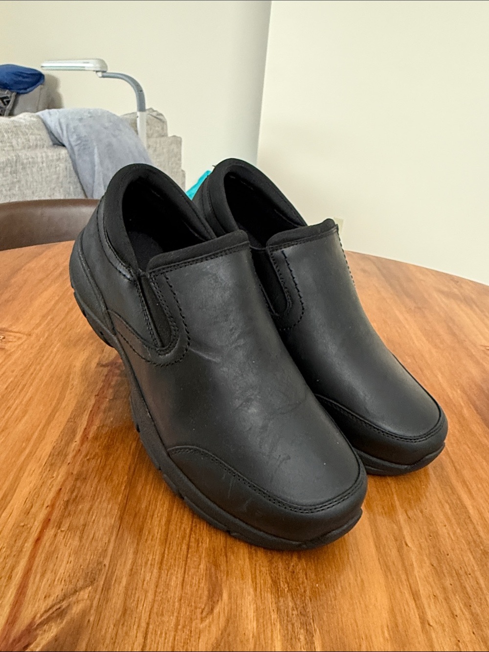 Lands' End Black Slip-On Clog Mules with Elastic Goring